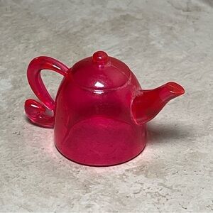 Barbie doll pink translucent tea kettle toy
